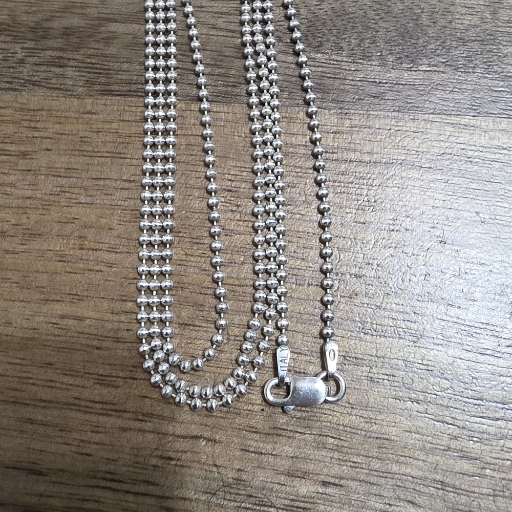30" STERLING SILVER BEAD BEADED CHAIN 1.8 MM N
